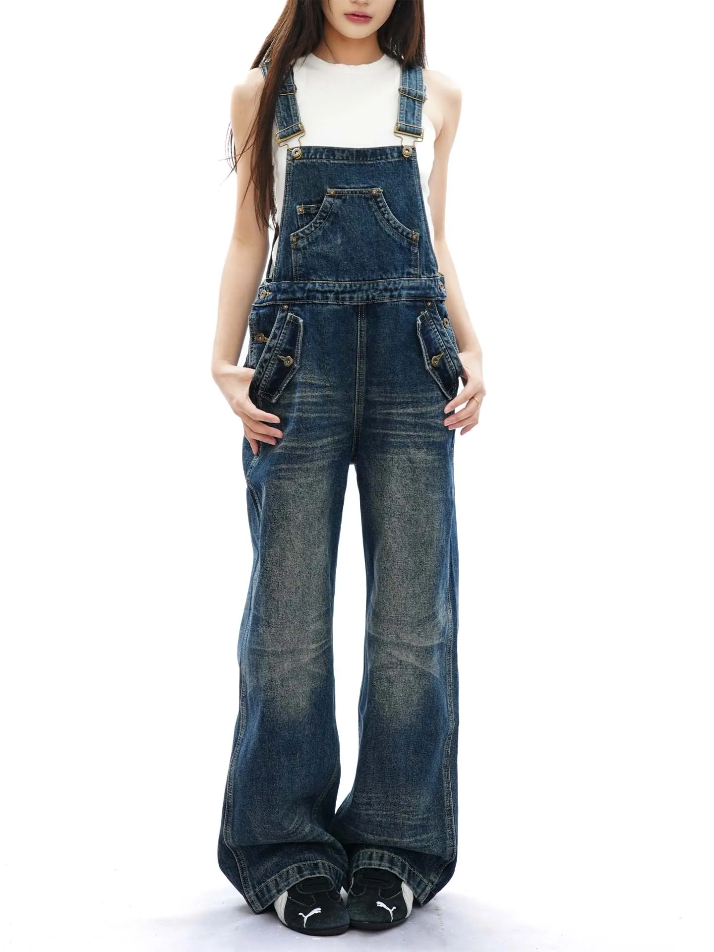 

Waed Американская рабочая одежда с несколькими карманами в стиле ретро, свободные повседневные брюки прямого кроя, джинсы с талией ex Street Sle l