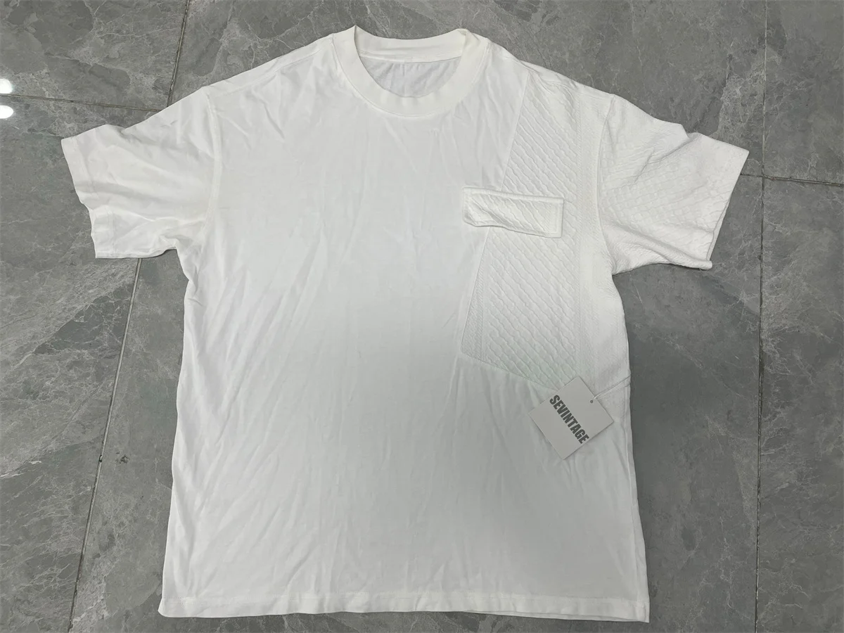 Sevintage White Tee-shirts Short Sleeve for Men