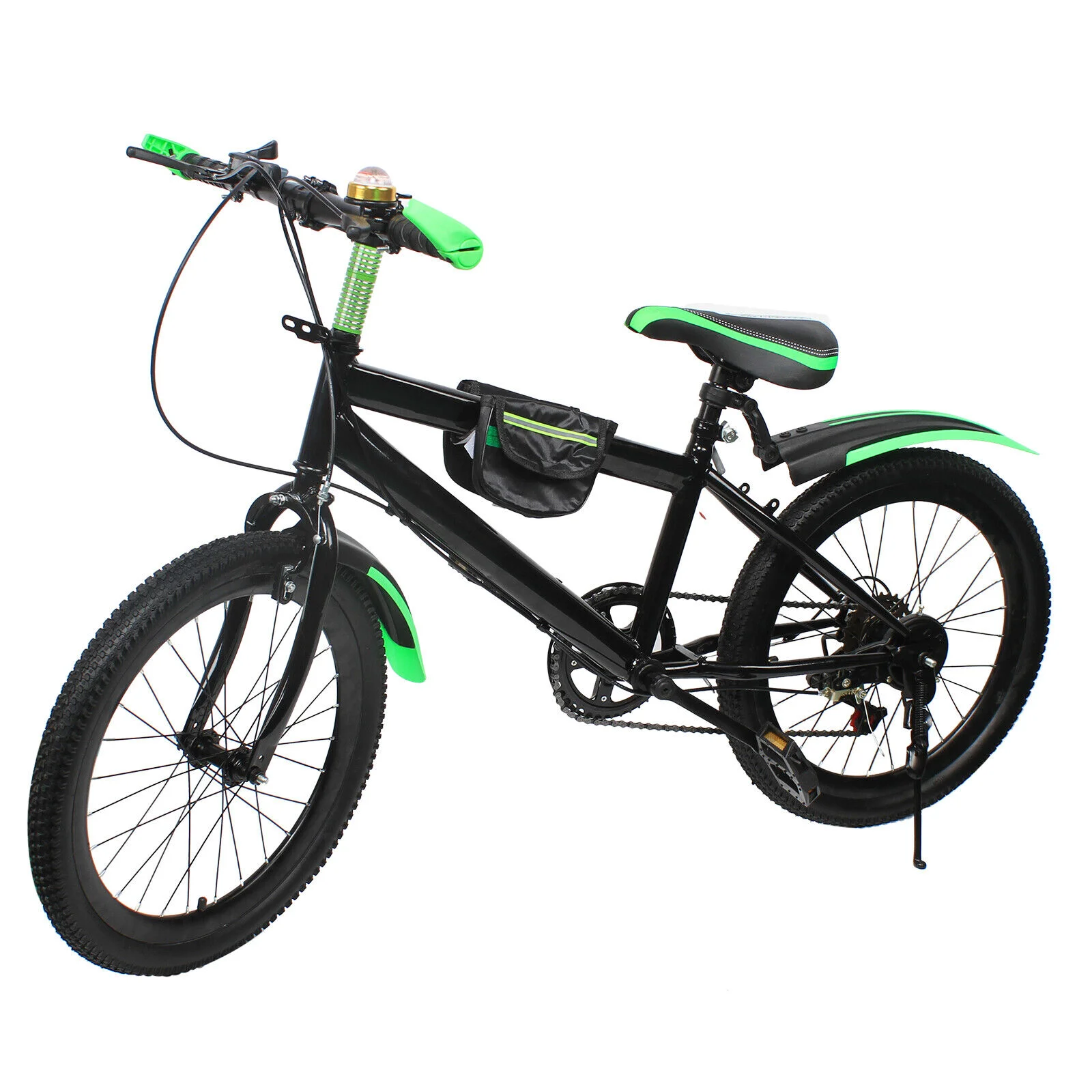 20 "7 snelheden mountainbike kinderfiets dubbele schijfremmen unisex kinderfiets in hoogte verstelbaar MTB jongens meisjes fiets