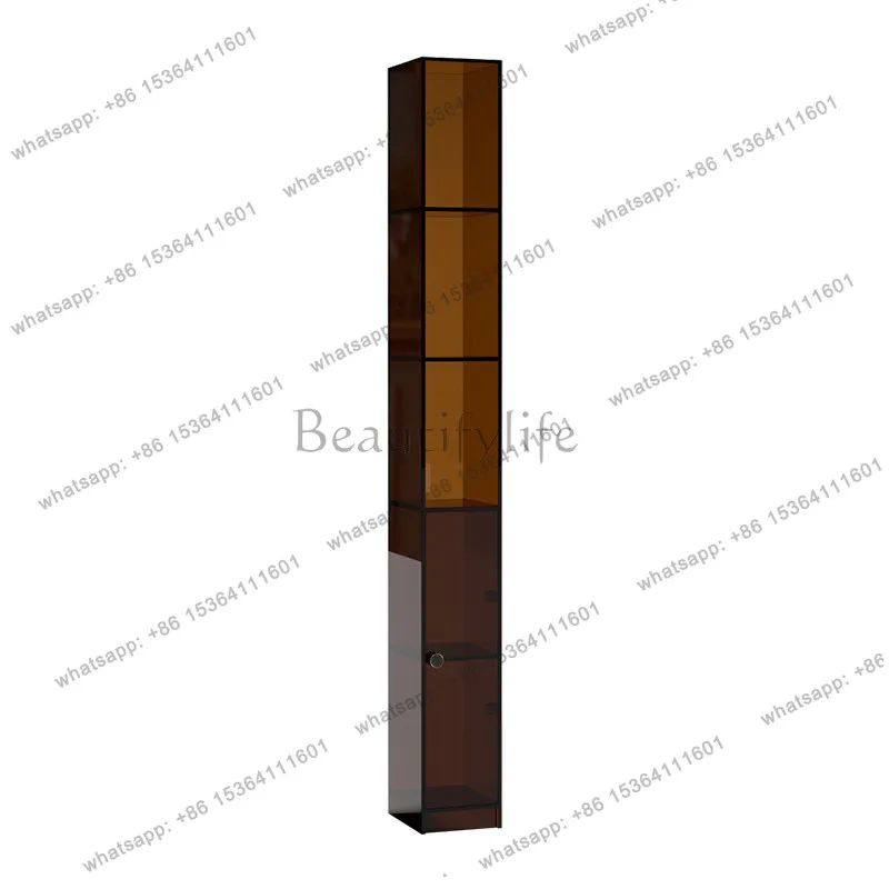 

Acrylic extremely narrow sofa corner side cabinet shelf living room storage display multi-layer floor storage bookshelf