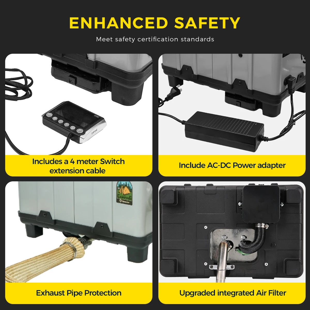 8KW صندوق الأدوات سخان الهواء الديزل AC110/ DC12V/24V مع وضع الارتفاع ، درجة حرارة ثابتة سخان التوقف للسيارات RV التخييم
