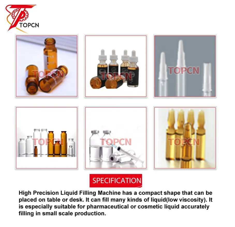 Desktop Small Semi Automatic Ceramic Pump Liquid Filling Machine for Oral Liquid Vials