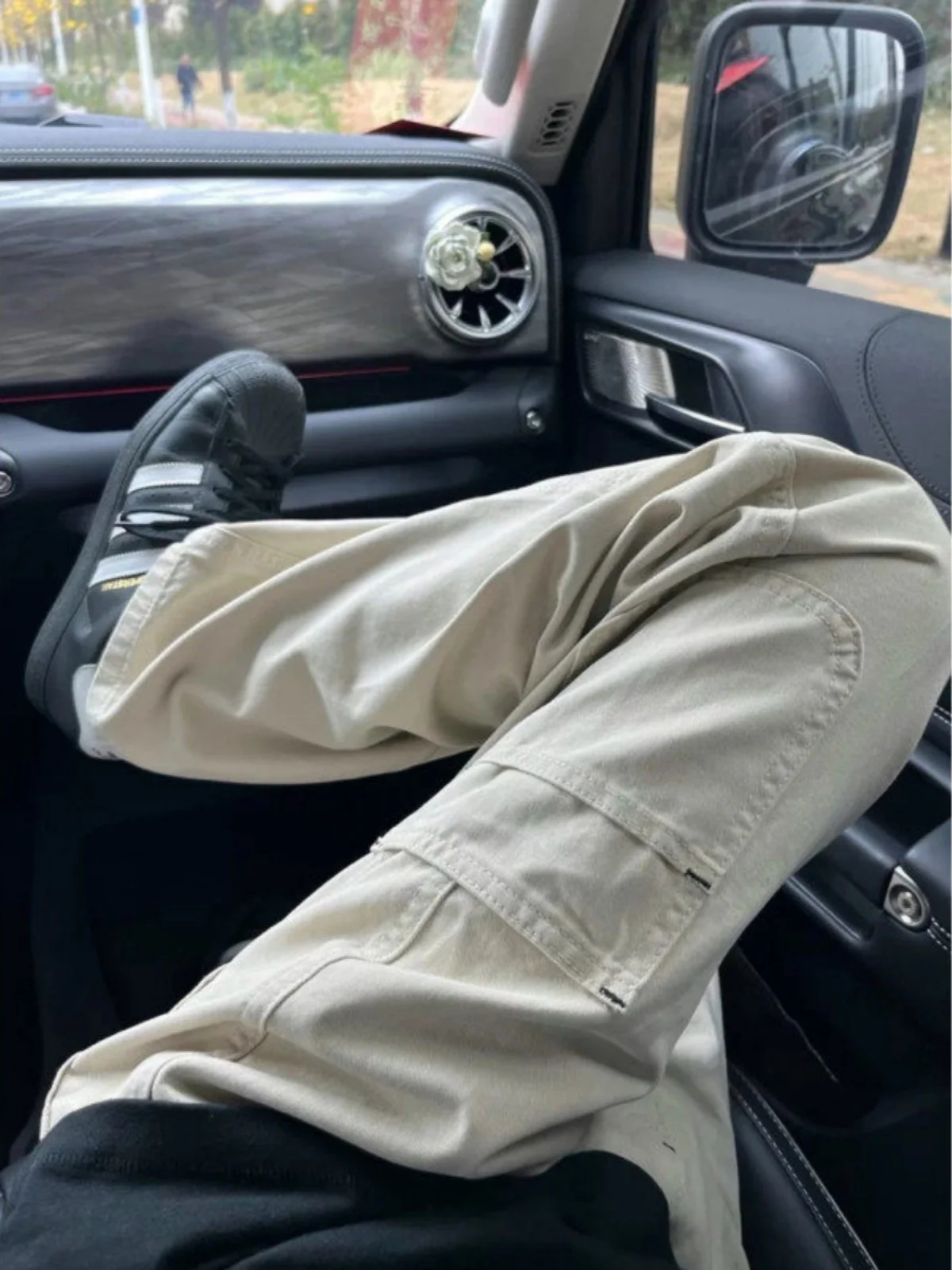 

Мужские повседневные свободные брюки прямого кроя F2OCUS, летние, в стиле американской уличной моды, бежевые, свободного кроя