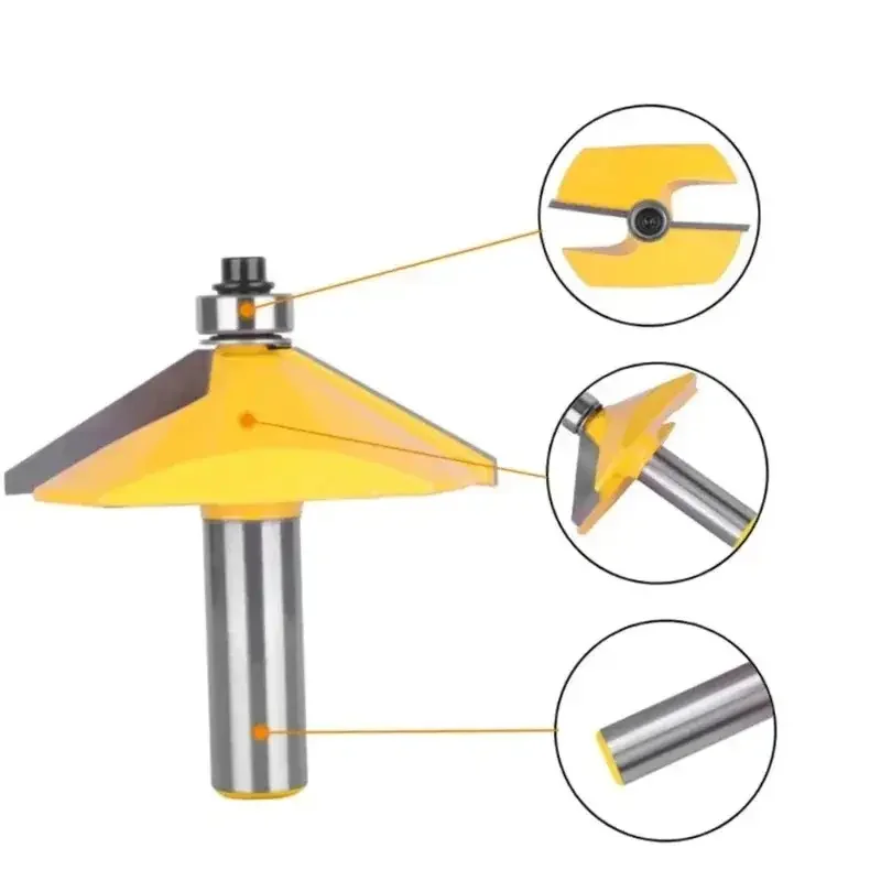 1PC 60 Deg Bevel Edge Forming Chamfer Router Bits with Bearing Chamfering CNC Wood Cutting Tools Woodworking Milling Cutter