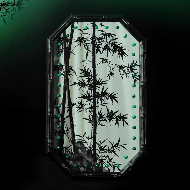 

Vintage Chinese Bamboo Design Hanging Mirror Bedroom Makeup Vanity Mirror Living Room Home Decor Entrance Decoration Mirror