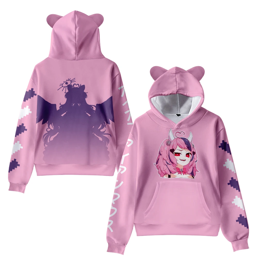 Ironmouse Cute Cat Ear Hoodie Women Men Long Sleeve Sweatshirt Casual Cute Pullover Clothes