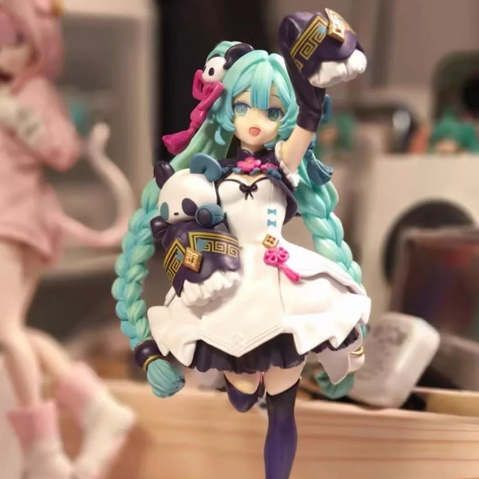 Hatsune Miku Desktop Niedliche Actionfigur 18cm Neko T-Shirt Version Anime-Figur Kawaii Mädchen-Modell Spielzeug Geschenk – Detail 4