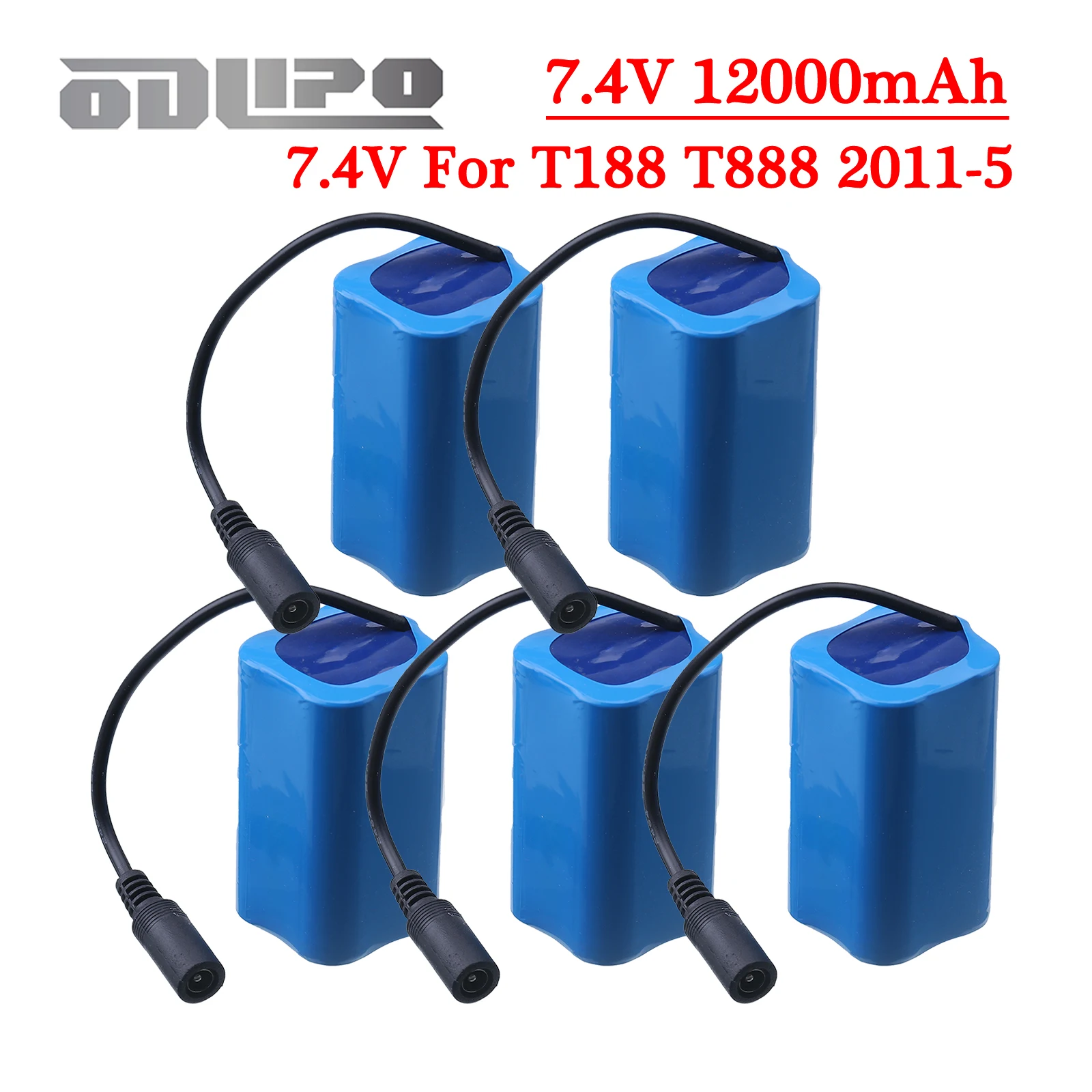 Batterie pour bateau de pêche 7.4V 12000mah haute puissance, sûre et durable, spécifique à la pêche, compatible avec T188 T888 2011-5 V007 C18 H18