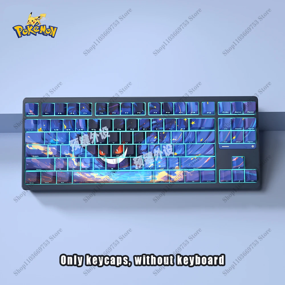 Pokemon Starry Sky Gengar Anime Keycap Set for DIY Customized PBT Sublimation CHERRY Height Mechanical Keyboard Keycap Cool Gift