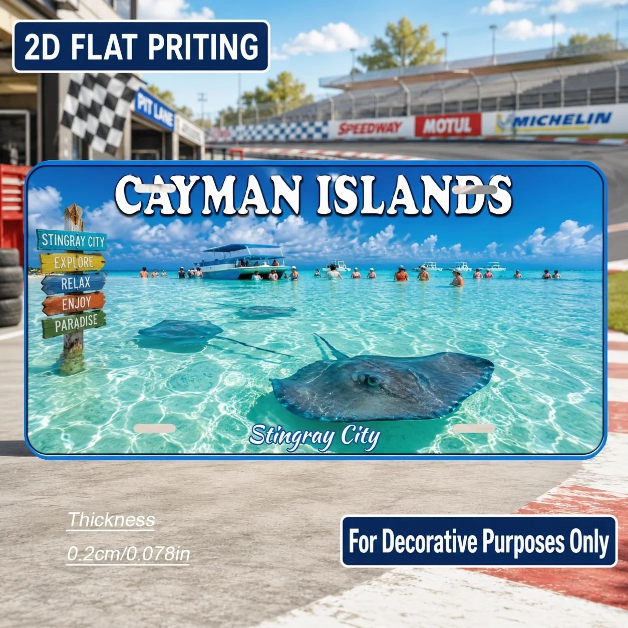 2D Flat - 【2D Flat】 2D Flat, 1pc, Cayman Islands Theme Vintage Sign, Home Decoration, Birthday Gift, Vintage Wall Art, Industria