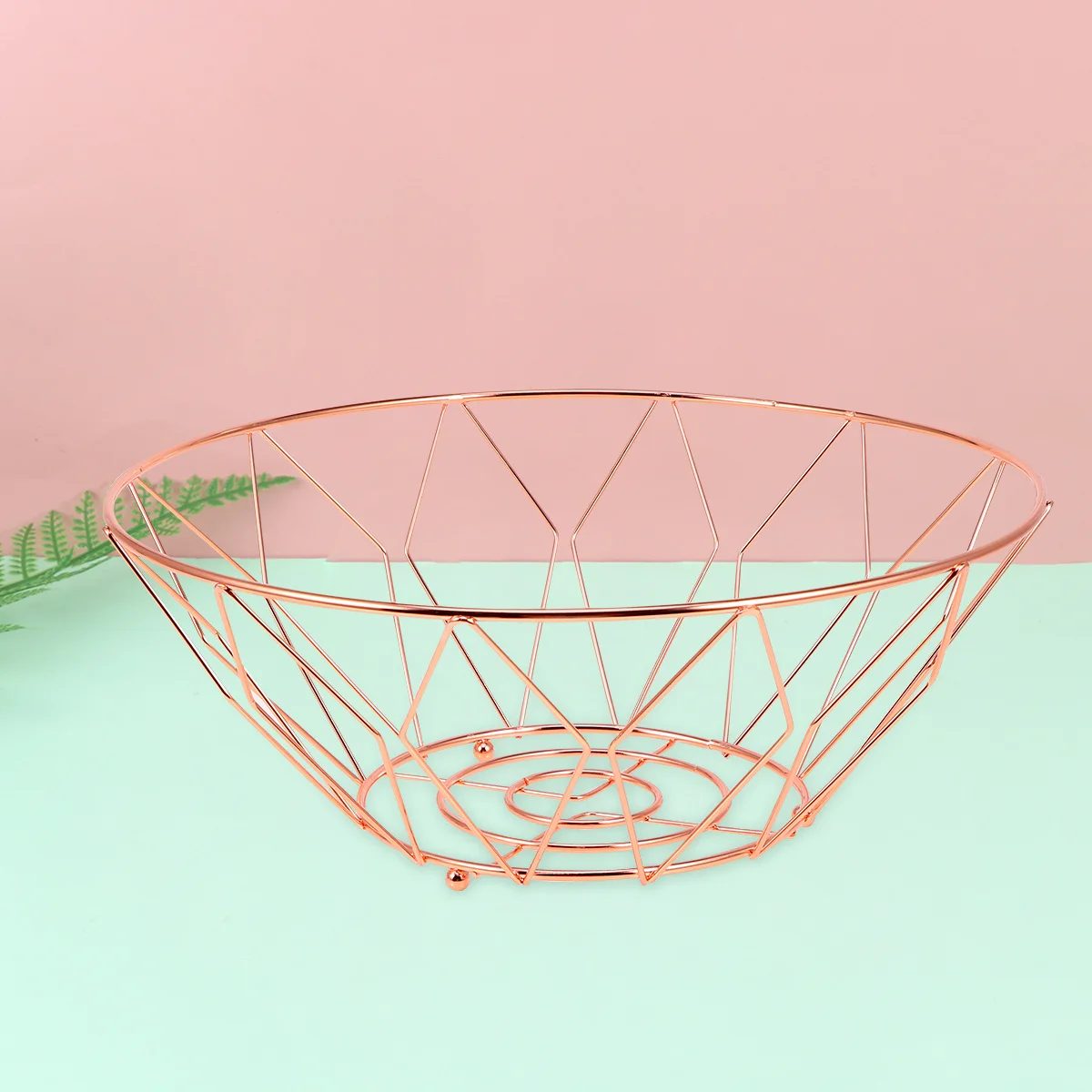 

1 pc Iron Fruit Basket Rose Gold Multifunctional Tray Kitchen Storage Holder Vegetable Drain Snack Container Fruit Dish