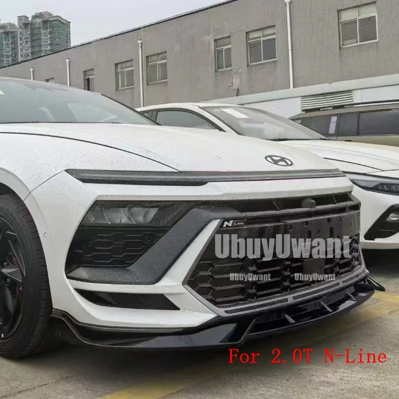 Car Bumpers Auto Refit Parts ABS Plastic Front Lip Spoiler Splitter For Hyundai SONATA 11 (1.5T Standard And 2.0T N-Line)  2024+