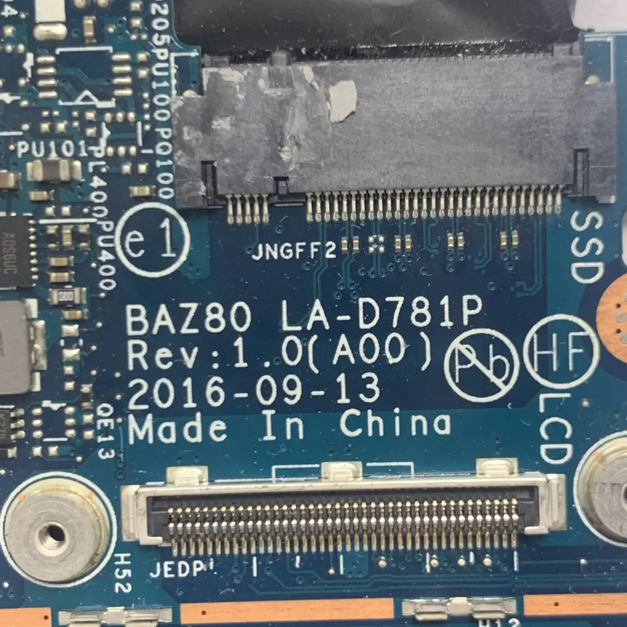 

CN-0DK74X 0DK74X DK74X For DELL XPS 13 9365 Laptop Motherboard Mainboard BAZ80 LA-D781P With SR2ZT I7-7Y75 CPU 8GB 100%Tested OK