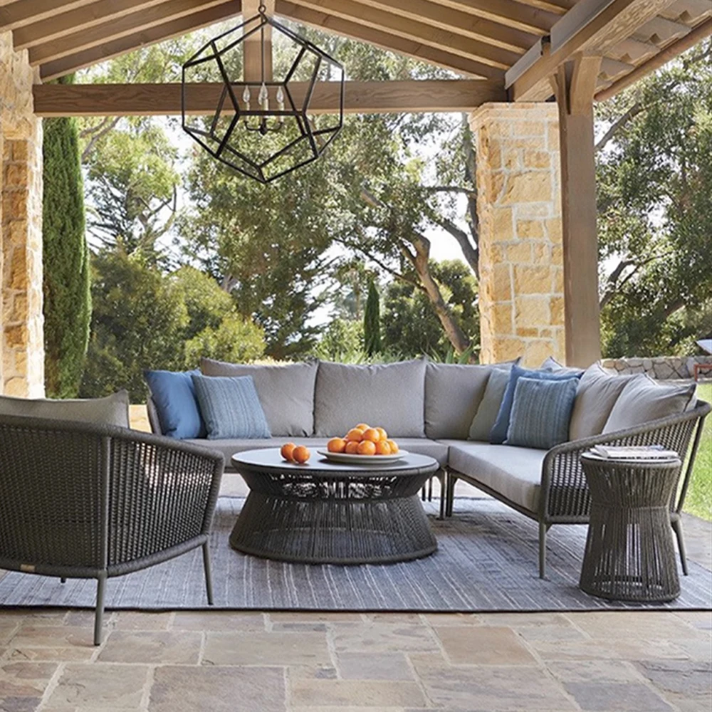 

# Outdoor Rattan Woven Sofa Garden Table Chair Set Waterproof and Sunscreen for Dining Courtyards