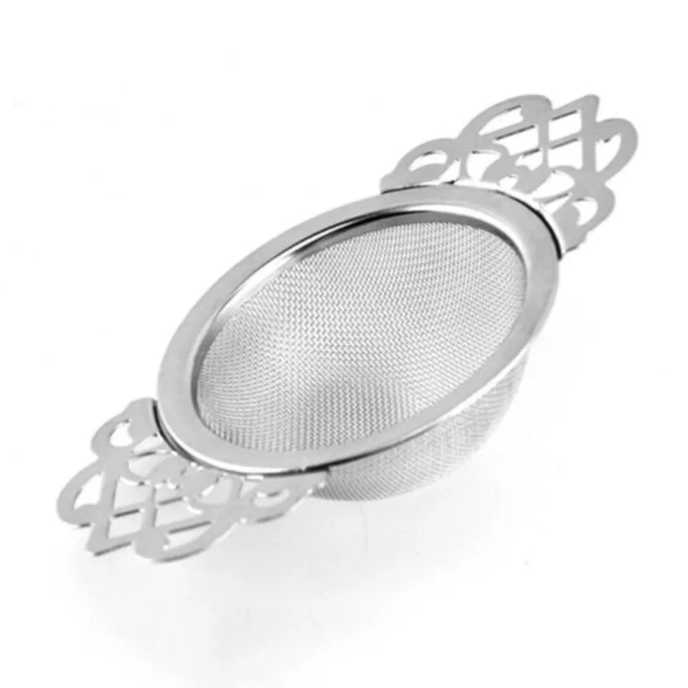 Double-layer Fine Mesh Tea Strainer Stainless Steel Filter Sieve Teaware Lace Tea Drain Useful Tea Infusers Kitchen Accessories