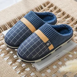 46-50 Extra-large Size Men Women Winter Plush Cotton Slippers Household Shoes Men Warm Comfortable Slippers Non-slip Home Shoes