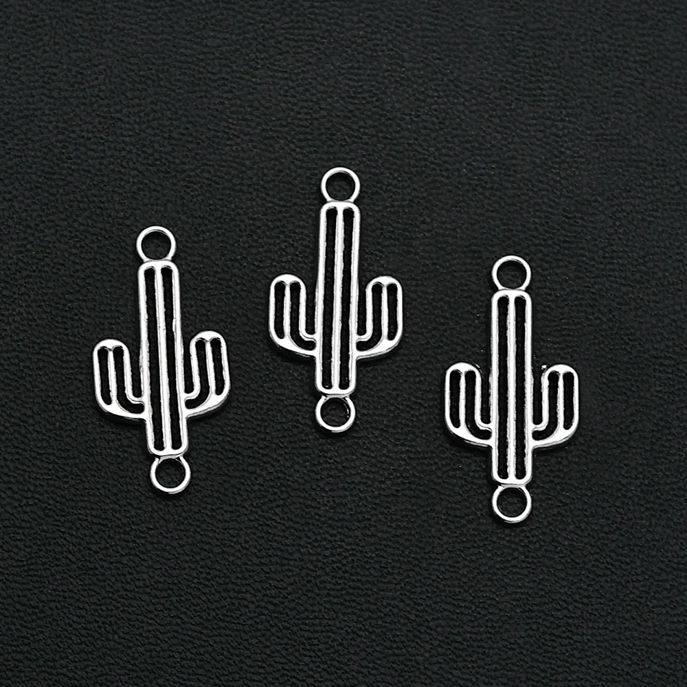 20pcs/lot--26x13mm Vintage Cactus Connector Charms Pendants For Diy Jewelry Making Findings Supplies Accessories Handmade Crafts