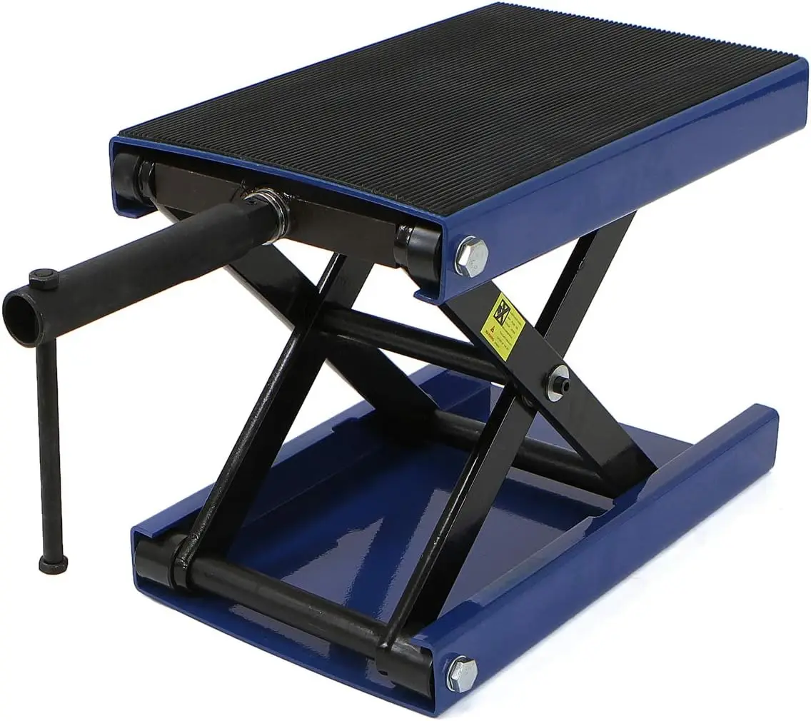 

1,100LBS Wide Deck Motorcycle Scissor Jack Lift ATV Center Crank Hoist Dirt Bike Repair Stand Mobile Motorcycle Jack (1100LBS)