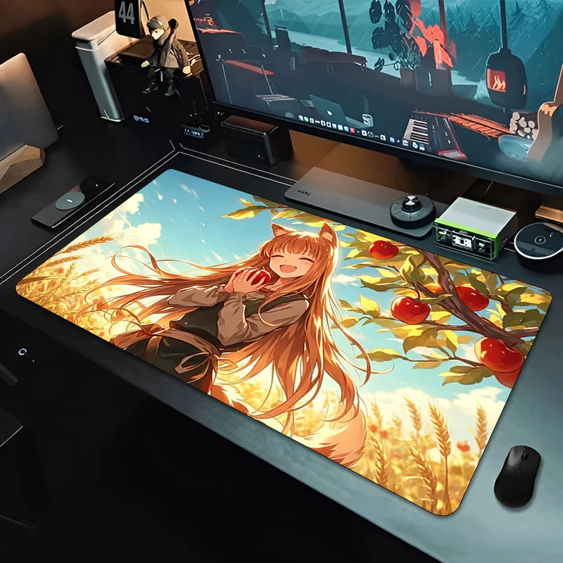 Mouse Pad Spice and Wolf Cute Anime MousePads Gaming Anti-Fray Mousepad Computer MausePad Rubber Game Keyboard Pad For Best Gift