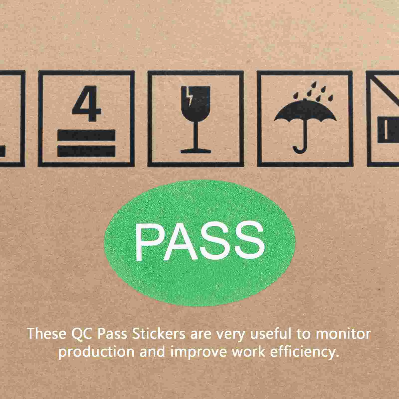 Verde Qc Pass Inspection Label Sticker, Qualidade Teste Adesivos, Adesivos de inventário, Decalques Passados