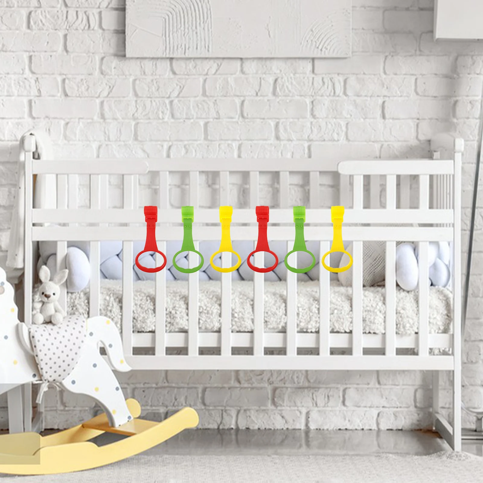 

6 Pcs Crib Sling Hanging Rings Baby Toy Playpen Accessories Pull for Toddler Popularity