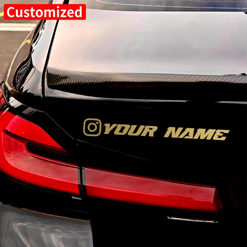 1PC Custom Instagram ID Cool Front Car Sticker Waterproof DIY Window Body Motorcycle Fuel Tank Helmet Self-adhesive Vinyl Decal image 4