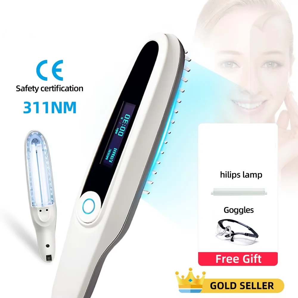 

311nm Narrowband Ultraviolet uv Phototherapy Instrument UVB Lamp for Therapy Vitiligo Psoriasis Skin Medical Treatment Light