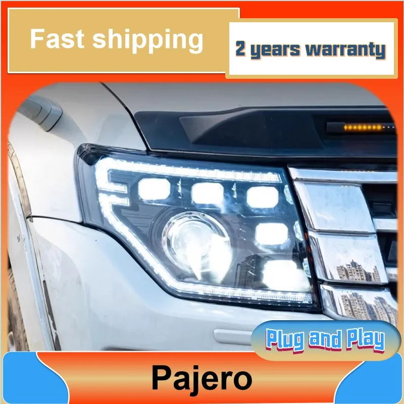 Car Styling for Mitsubishi Pajero Head Light 2006-2020 Pajero V93 Headlights V97 V95 B87 DRL Turn Signal Low High Beam Projector