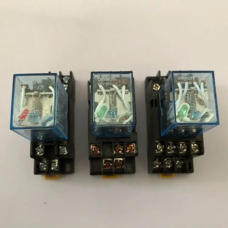 Intermediate relay MY2NJ MY3NJ MY4NJ small electromagnetic relay Power Relay with Base AC12V AC24V DC12V DC24V AC110V AC220V