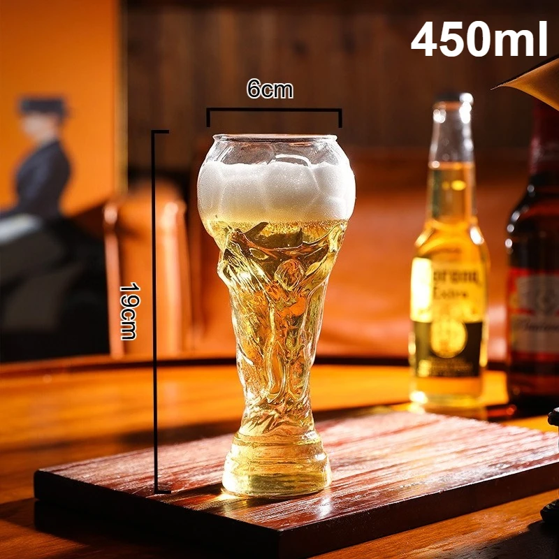 Wereldkampioenschap voetbalbeker glas, hoog borosilicaatglas, 450ml/600ml/800ml, fan cadeau voor voetbalwedstrijden & feesten 2026