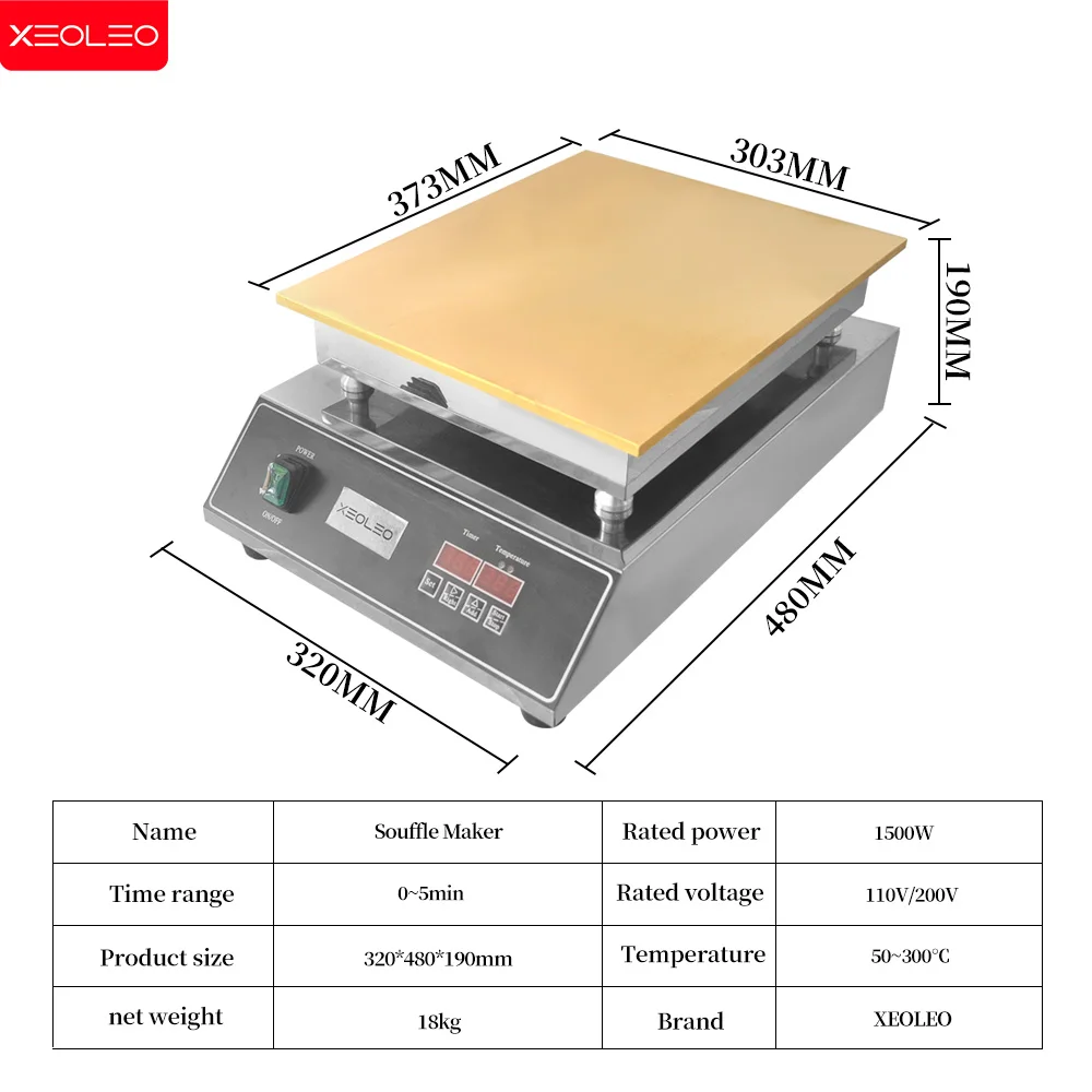 XEOLEO 1500W Commercial Single-Head Souffle Maker Machine Fluffy Pancake Maker Machine Fluffy Japanese Souffle Pancake