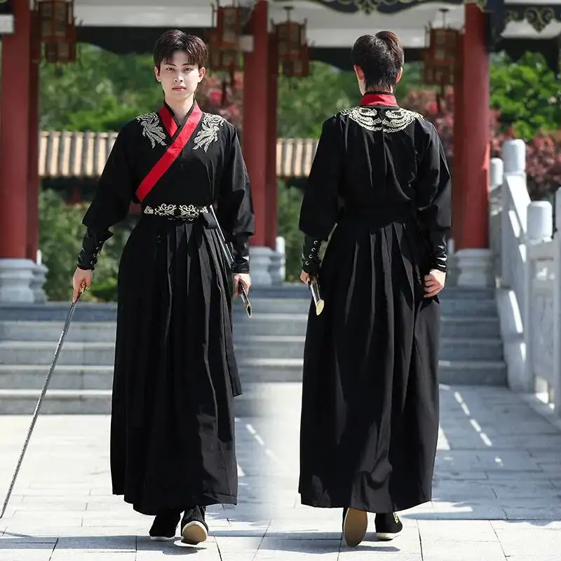 

Ancient Chinese Hanfu Men Carnival Cosplay Costume Embroidery Men Dance Costumes Han Dynasty Swordsman Traditional Cosplay
