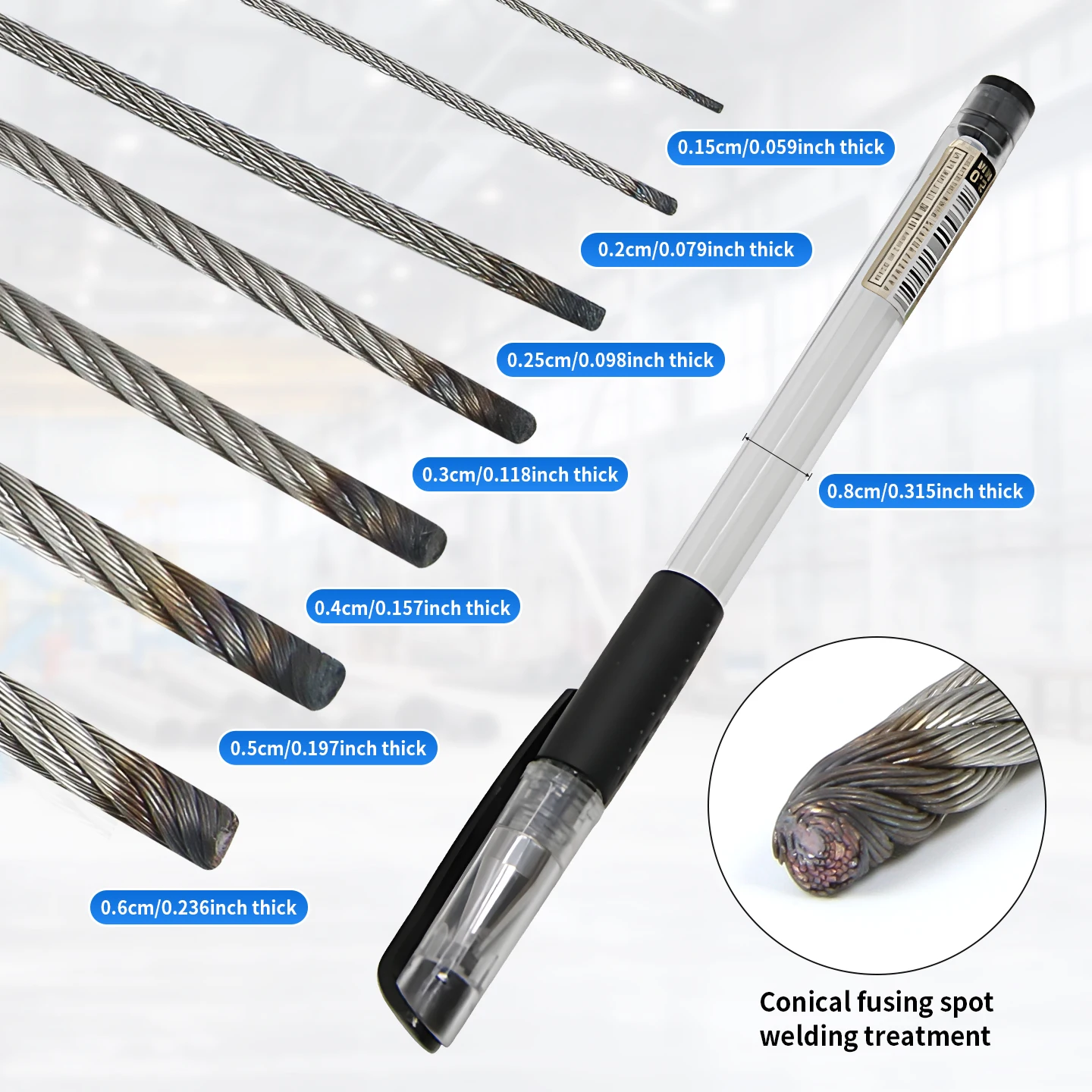 304 Stainless Steel Cable, 1.5/2/3/4/5/6mm Metal Rope, Composed of 7X7 Strands of Steel Wire, Industrial Grade Material