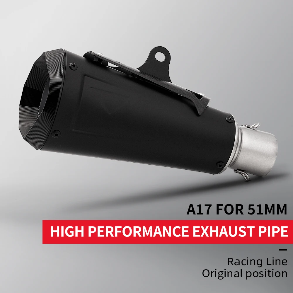 

suitable for XMAX PCX125 GY6 150CC R6 R25 MT09 MT07 CBR650 A17 51mm Motorcycle Exhaust Escape System