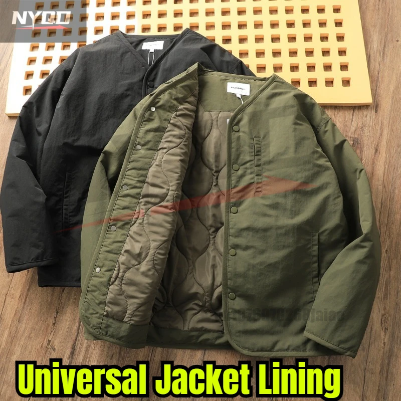 

Men Retro Winter Jacket Motorcycle Riding Warm Thick Cotton V Neck Windproof Casual Loose Coat