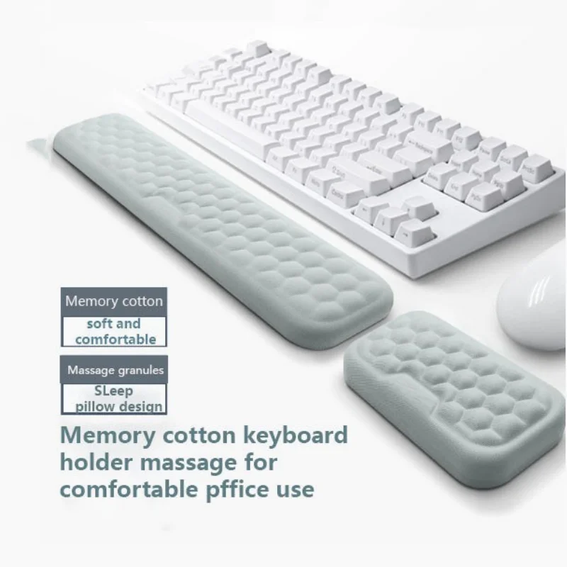 

Коврик для мыши из пены с эффектом памяти и подставка для запястья клавиатуры — эргономичная поддержка комфорта офиса и игр с противоскользящей поддержкой запястья клавиатуры