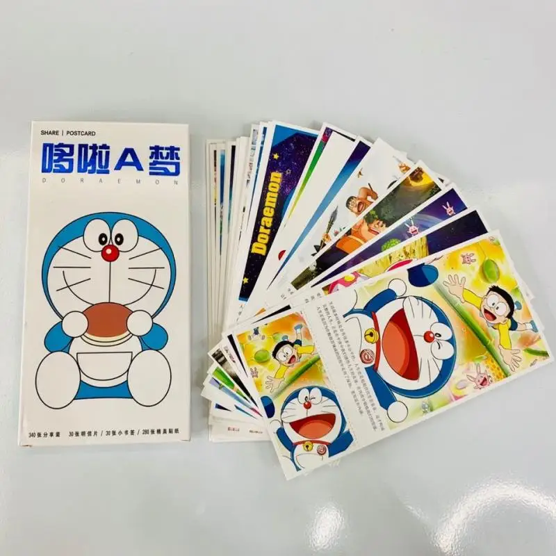 Japanese Anime Doraemon Dingdang Cat Cartoon Postcard Creative Design Collection Birthday Present Kawaii Anime Peripherals