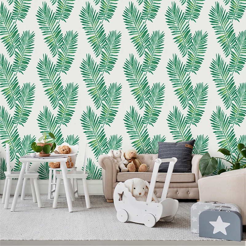 3D Tropical Leaves Wallpaper Vinyl Self Adhesive Mura Contact Paper Modern Home Decor for Walls Kidsroom Livingroom Bedroom