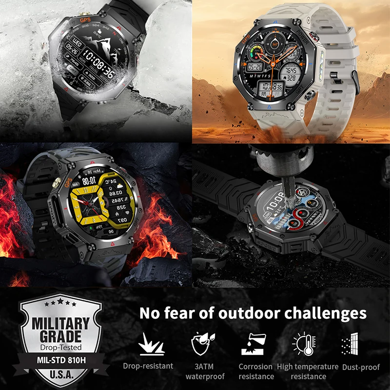 ساعة ذكية جديدة بنظام تحديد المواقع 1.39 شاشة AMOLED 3ATM مقاومة للماء مدمجة ثنائية النطاق GNSS بوصلة ChatGPT AI مساعد ساعة ذكية رياضية