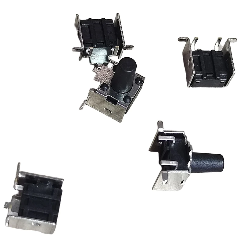 50PCS 6X6 Surface Mount Type Bracket 1.0 Fixed Tact Switch 6*6*4.3-11mm 50mA DC 12V 2-Pin Side Mounted Micro Button Switches