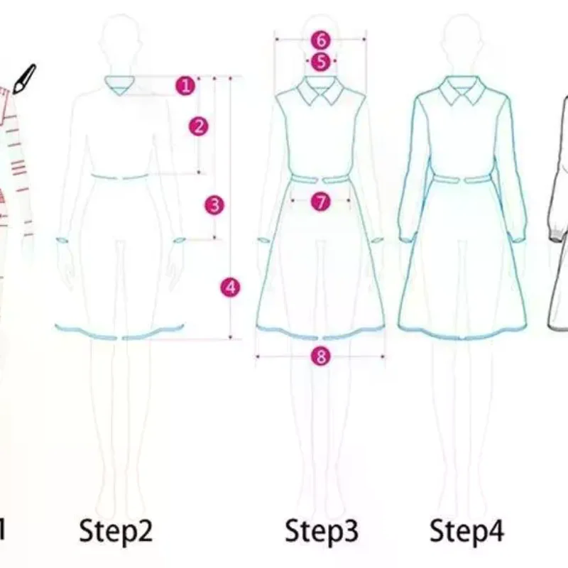 1 Regla transparente para ilustración y diseño de ropa DIY, plantilla de dibujo de moda para diseñadores de prendas de vestir