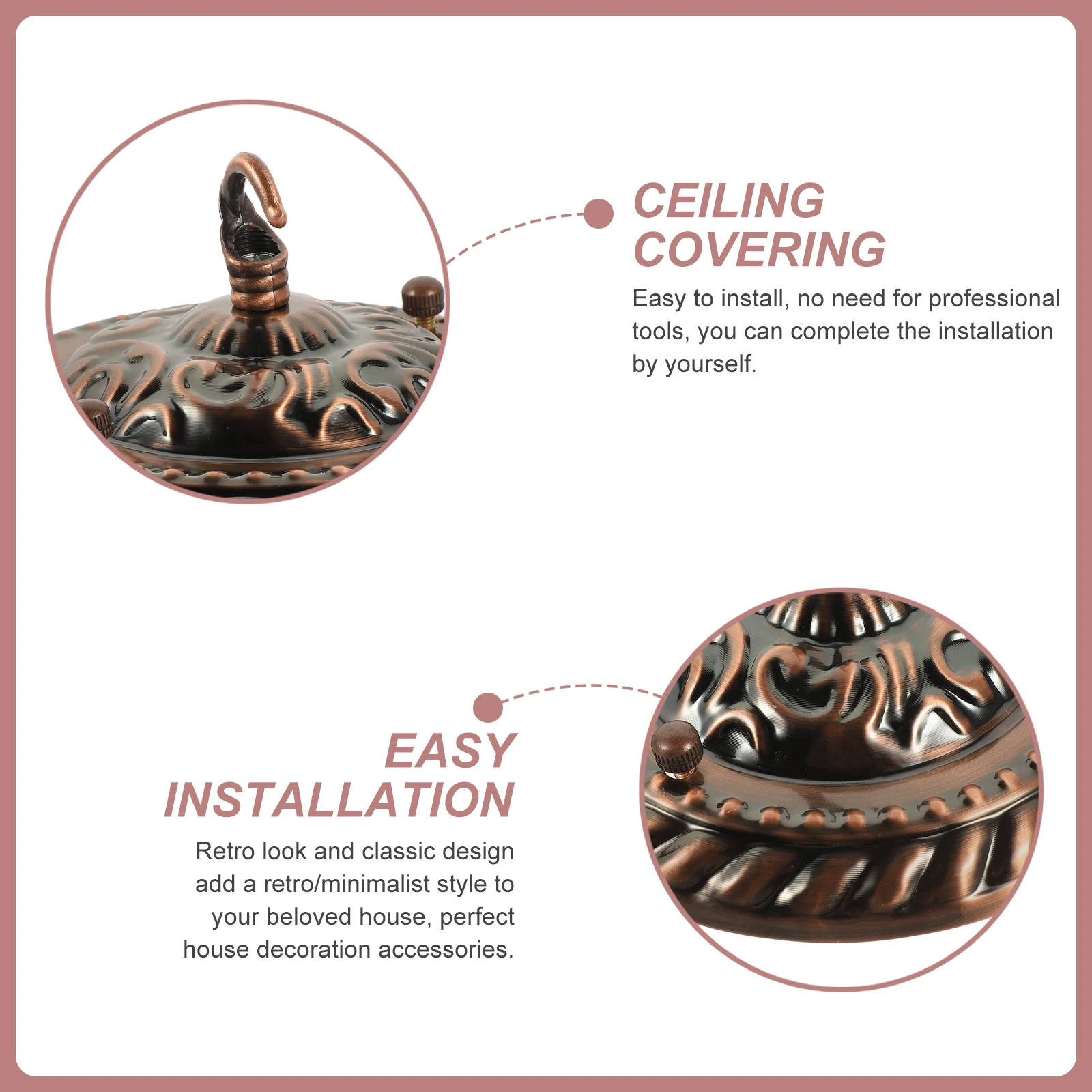 

Retro Iron Ceiling Canopy Chandelier Cover Plate Strong Load Bearing Expansion Screw Easy Install No Tools For for chandelier