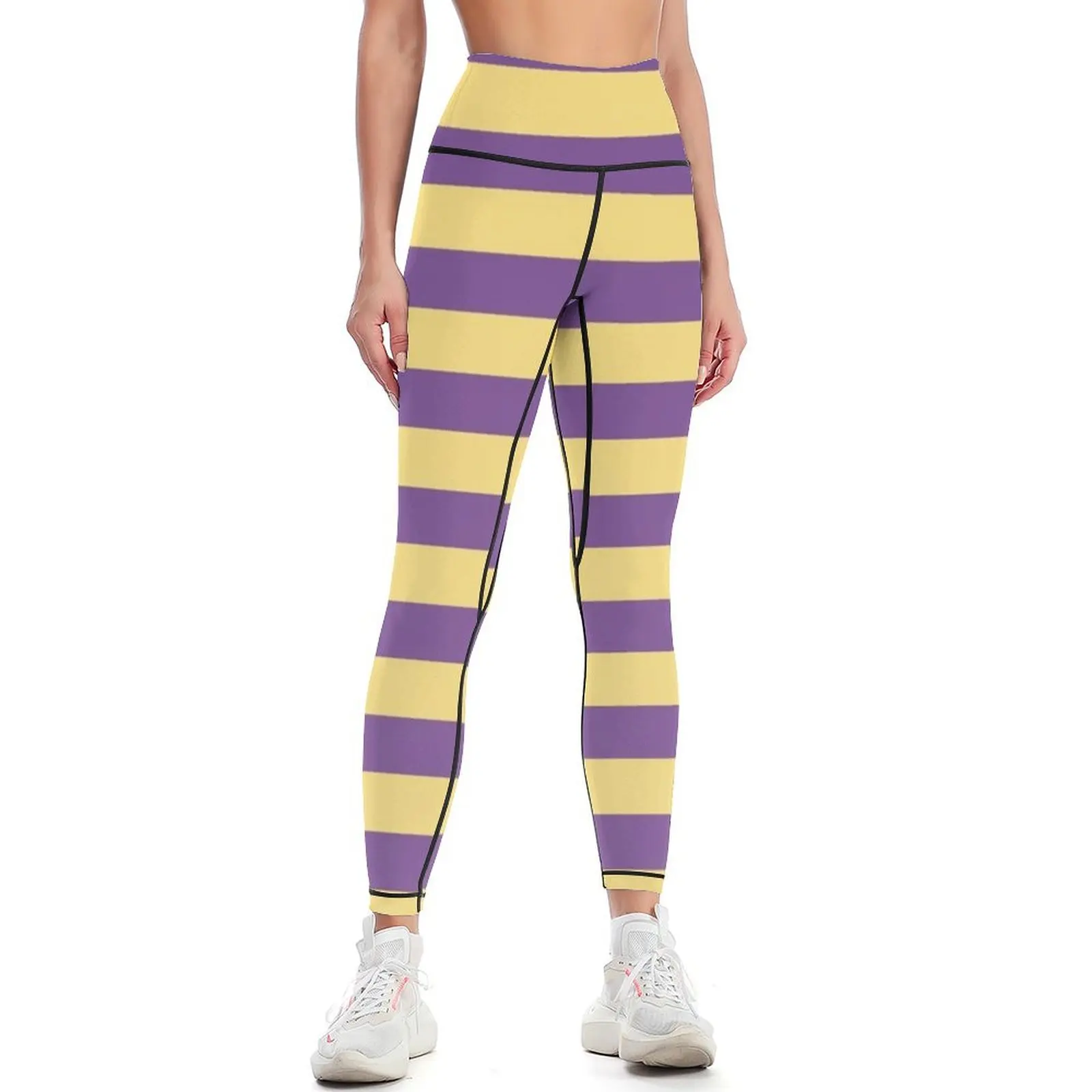 

yellow purple stripes Leggings sporty woman push up for girls Women's trousers gym top Womens Leggings