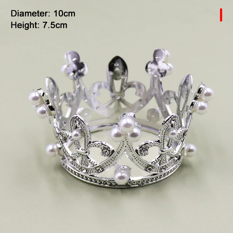 Children Tiaras Birthday Crown 2022 Vintage Pearl Cake Topper Rhinestone Wedding Hair Accessories Baby Samll Diadem Hair Jewelry