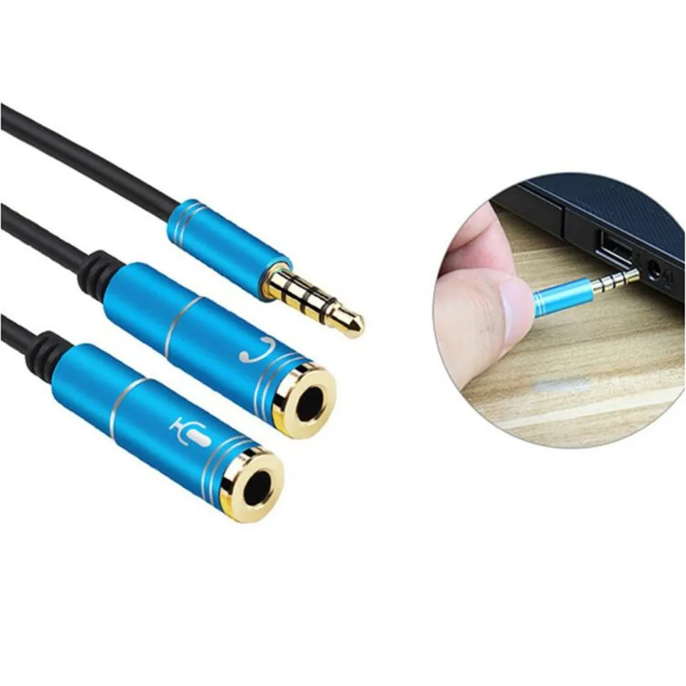 3.5mm TRRS to Dual 3.5mm Female Y Splitter Cable for Connecting Two Headphones or Speakers to Single Audio Output