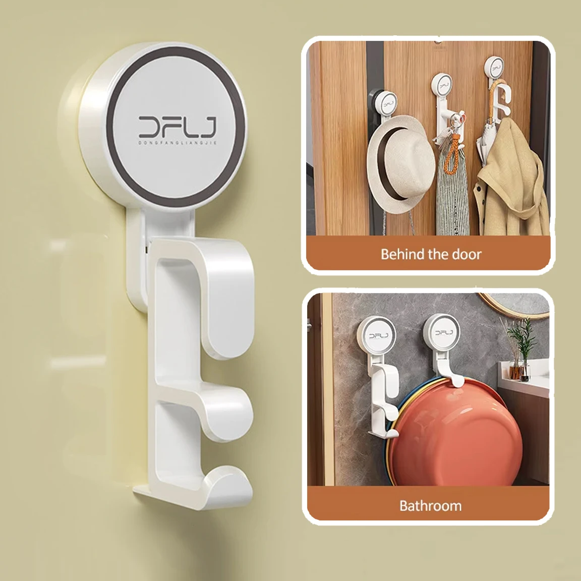 

Reusable Double Layer Water Basin Hooks No Drilling Vacuum Suction Cup for Bathroom Hotel Kitchen Wall Makeup Storage Box Hooks