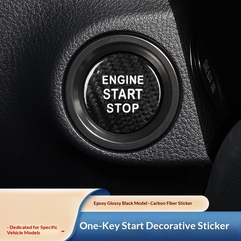 Real Carbon Fiber Car Engine Start Stop Button Interior Trim Cover Stickers For Lexus IS ES GS NX RX LX RC F Auto Accessories