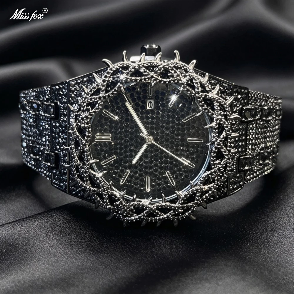 droshipping-quartz-watches-for-men-flower-case-luxury-diamond-men's-watch-with-big-zircon-black-fashion-hip-hop-hand-clock-new