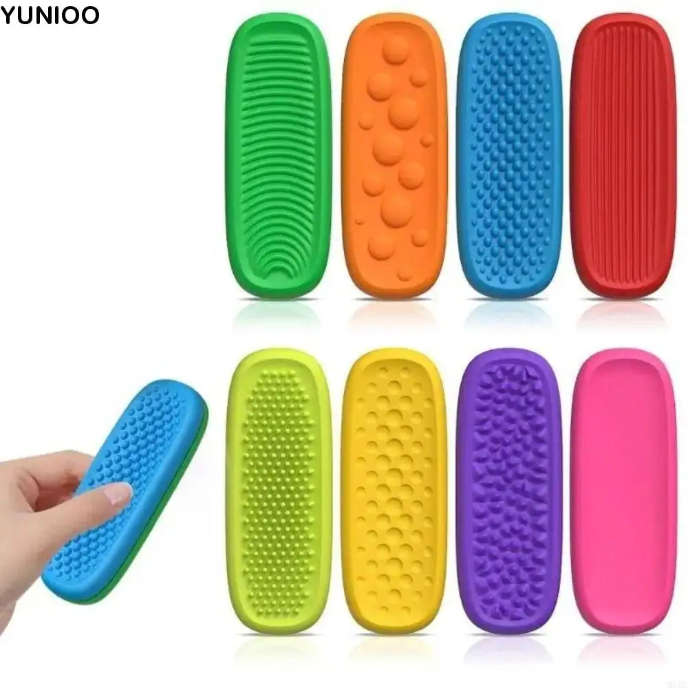 

Quiet Calming Sensory Fidget Toys Fidgeting Toy Hyperactivity Silicone Sensory Strip Colorful Suction Cup Textured Worry Stones