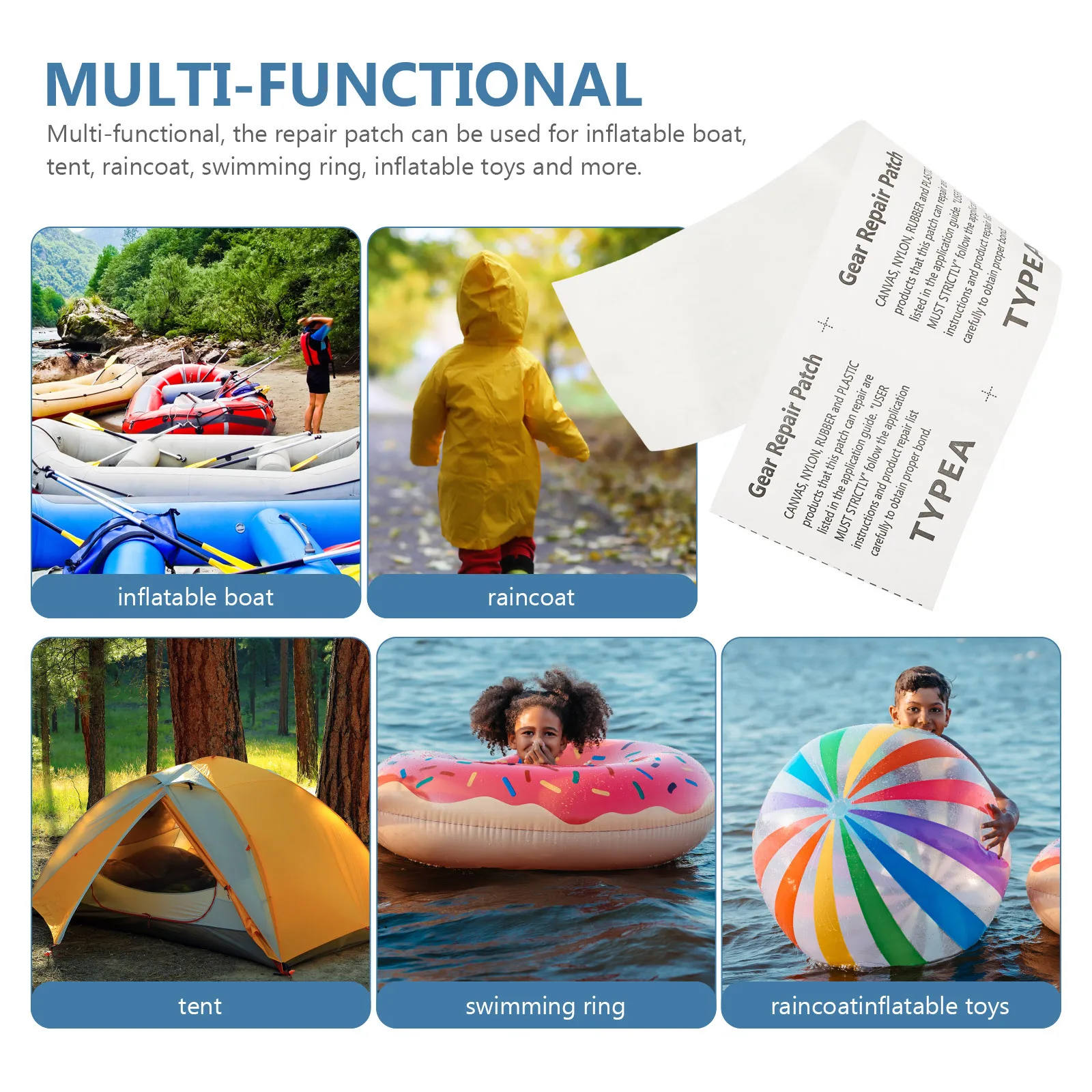 

2Pcs Waterproof Leak Repair Patches Tpu Material Heavy Duty for Inflatable Boat Tent Swimming Ring Pool Kayak Raft Air Mattress